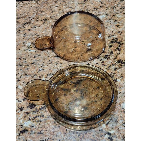 Vision Corning Amber Grab It Bowl V-150-B With Lid - Picture 8 of 13